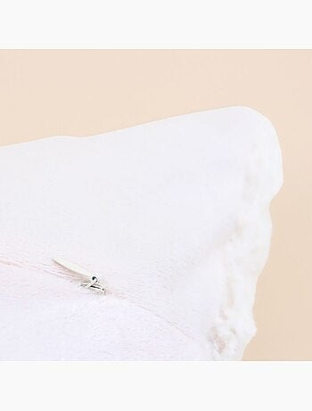 Coussin fausse fourure blanche 40x60cm