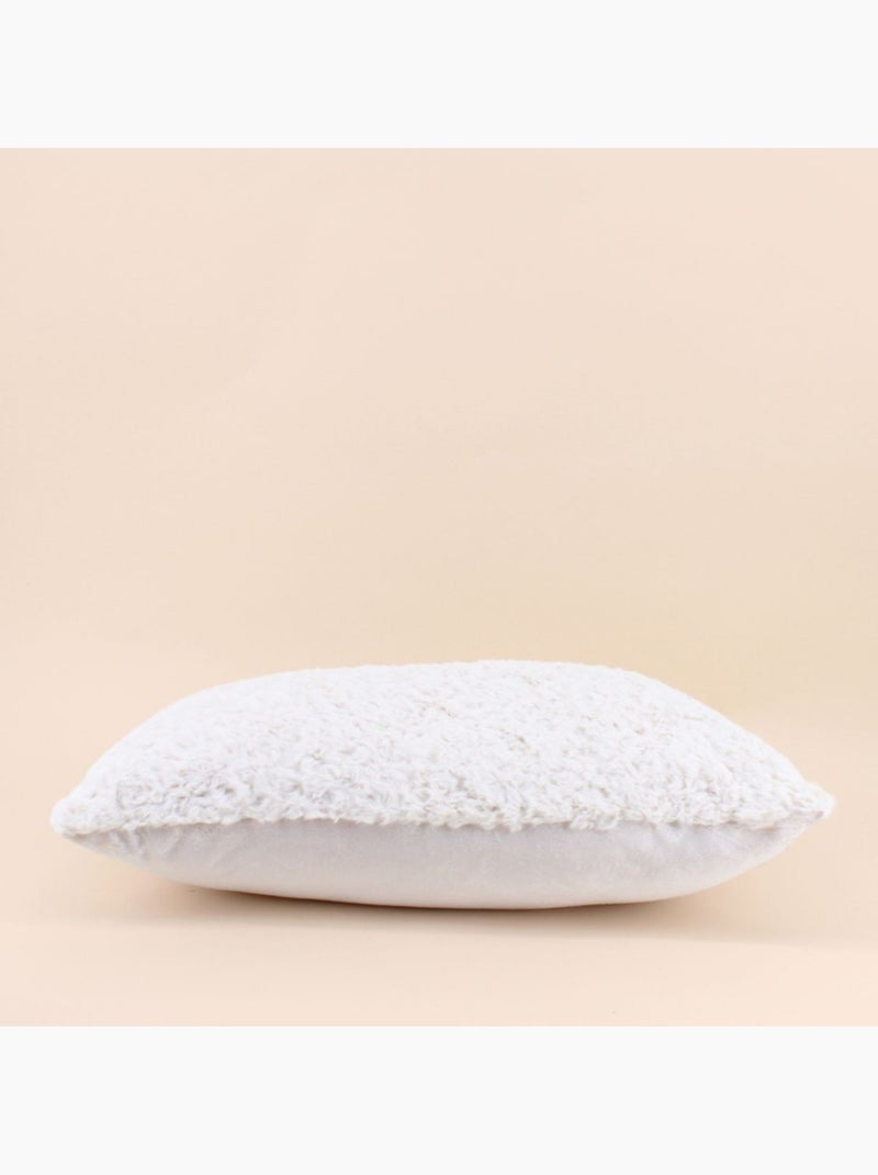 Coussin fausse fourure blanche 40x60cm Blanc - Kiabi