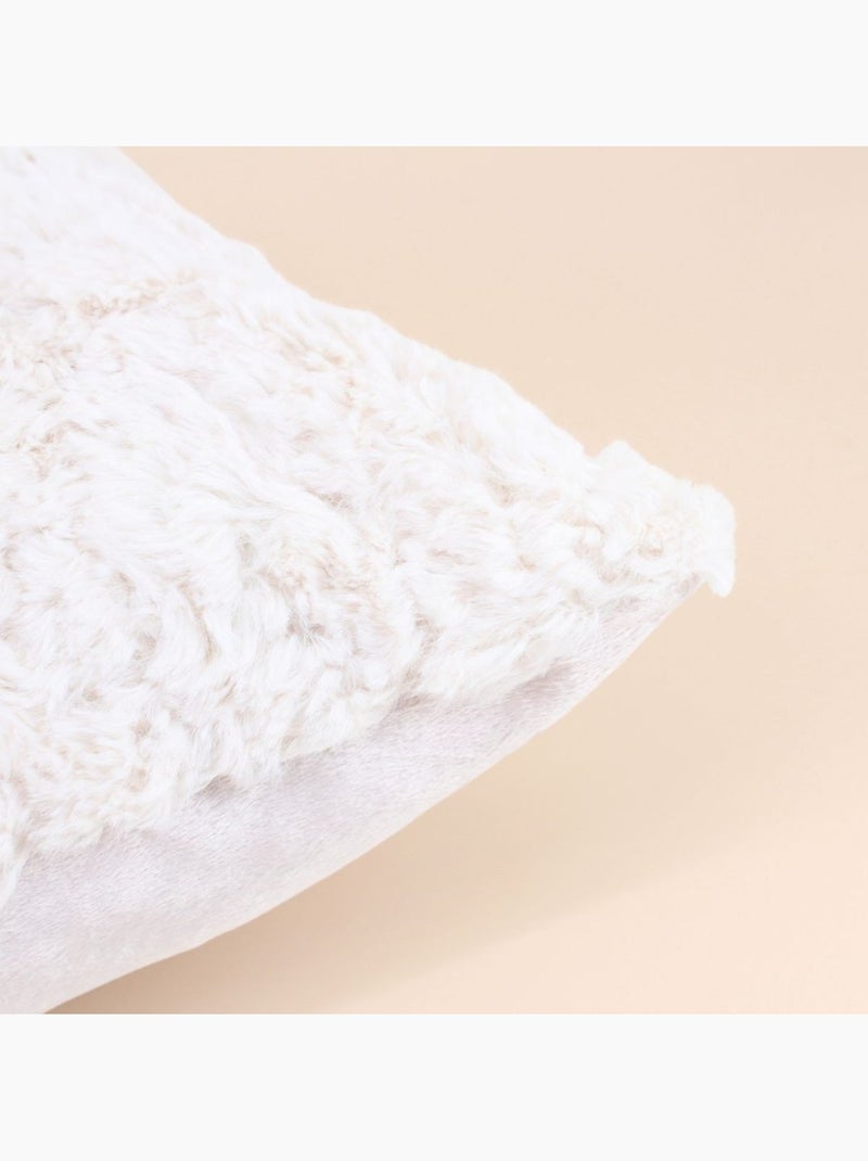 Coussin fausse fourure blanche 40x60cm Blanc - Kiabi