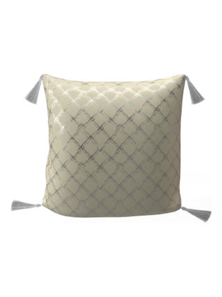 Coussin festif en pur coton 40x40 cm CELESTE argent, par Soleil d'Ocre