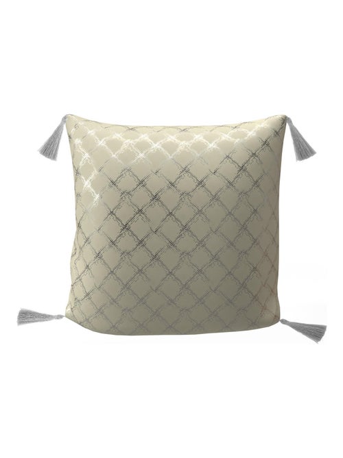 Coussin festif en pur coton 40x40 cm CELESTE argent, par Soleil d'Ocre - Kiabi