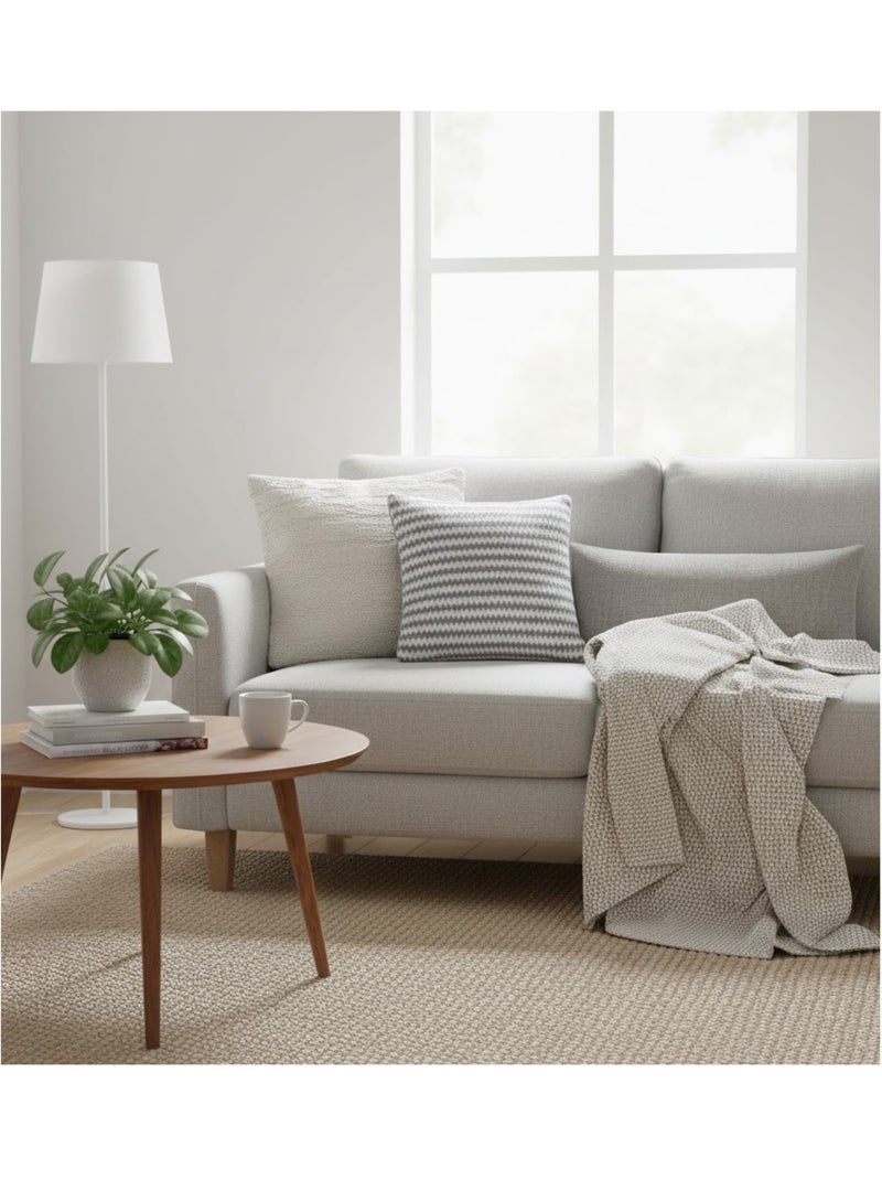 Coussin Flanelle Jacquard Denvers Gris - Kiabi