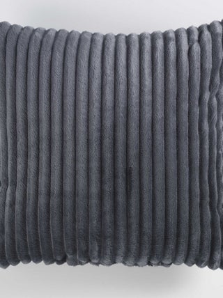 Coussin Flanelle Jacquard uni Zeline Anthracite 40 x 40 cm