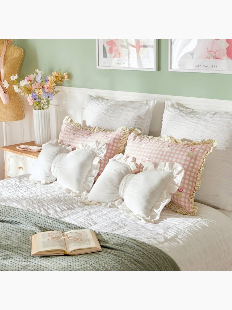 Coussin FLEUR DE ROSE Blanc - Kiabi