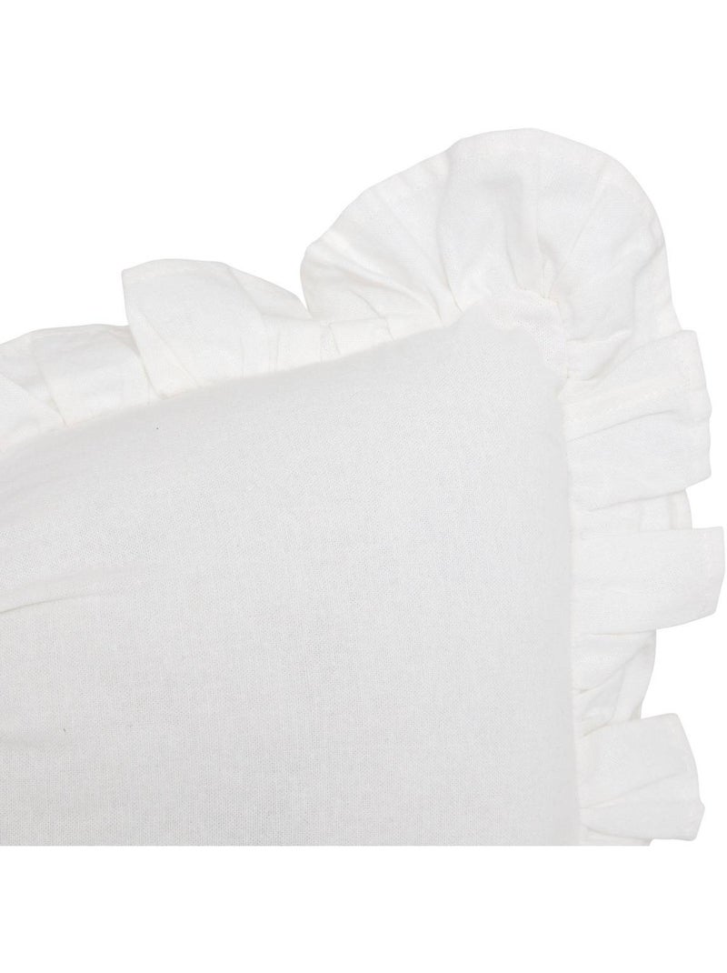Coussin fleur de rose Blanc - Kiabi