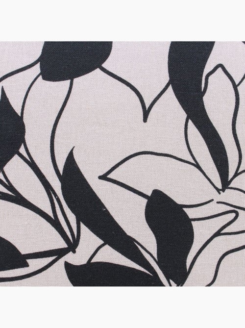 Coussin fleuri noir et blanc 40x40cm - Kiabi