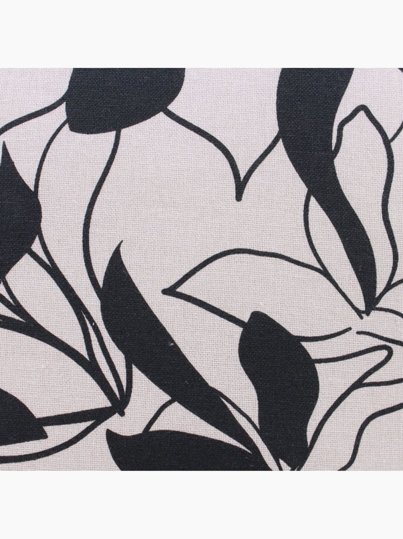 Coussin fleuri noir et blanc 40x40cm Blanc - Kiabi