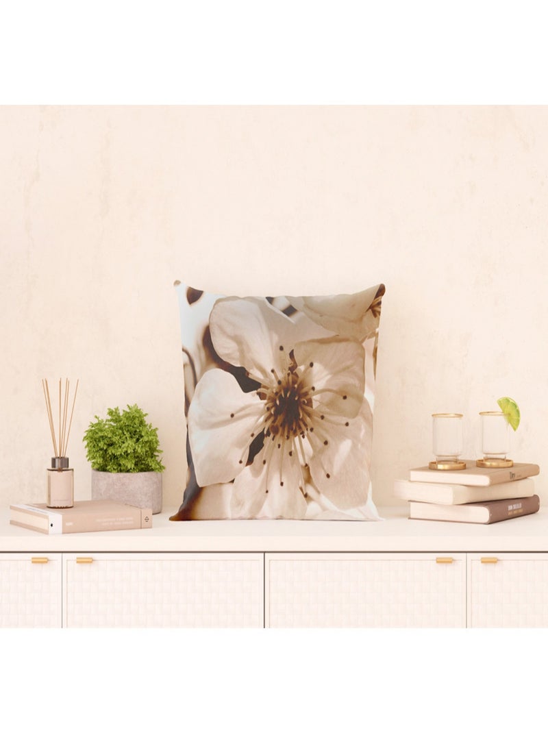 Coussin fleurs beige - 45 cm x 45 cm Beige - Kiabi