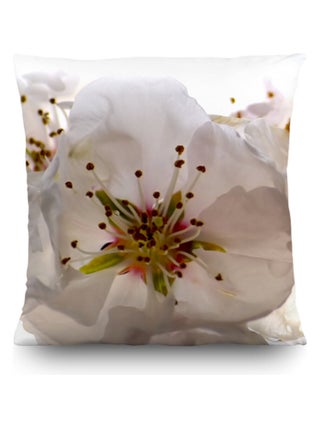 Coussin fleurs blanches - 45 cm x 45 cm