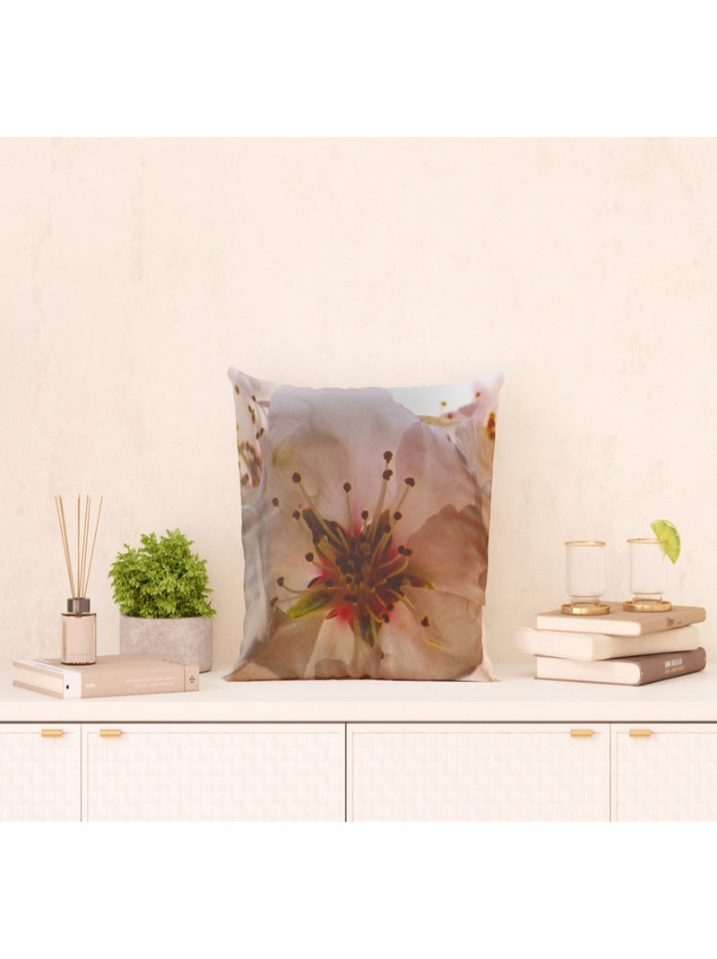 Coussin fleurs blanches - 45 cm x 45 cm Blanc - Kiabi