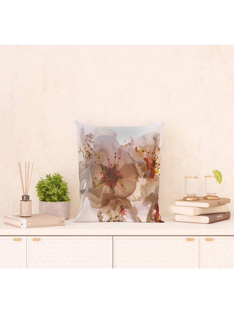 Coussin fleurs blanches - 45 cm x 45 cm Blanc - Kiabi