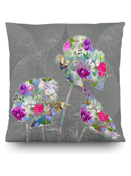 Coussin fleurs de couleurs - 45 cm x 45 cm - Kiabi