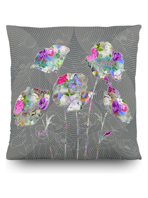 Coussin fleurs de couleurs - 45 cm x 45 cm - Kiabi