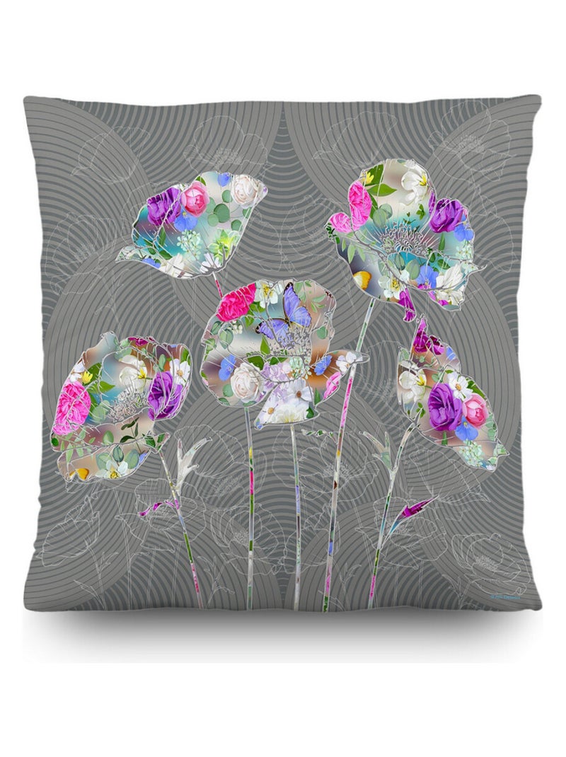 Coussin fleurs de couleurs - 45 cm x 45 cm Multicolore - Kiabi