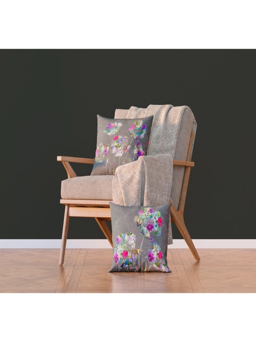 Coussin fleurs de couleurs - 45 cm x 45 cm - Kiabi