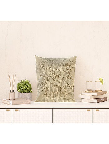 Coussin fleurs transparentes - 45 cm x 45 cm