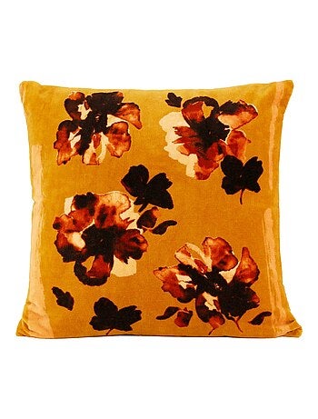 Coussin floral en velours