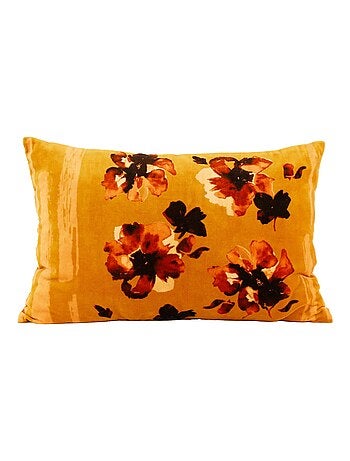 Coussin floral en velours