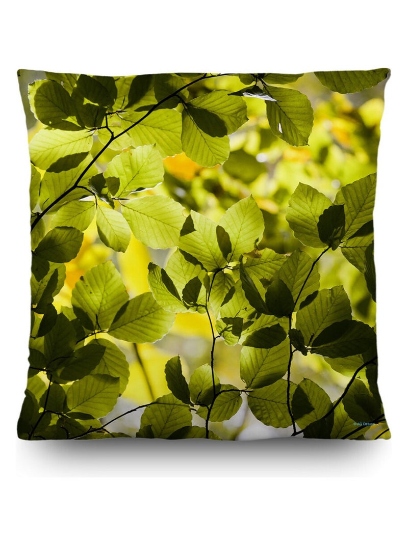 Coussin foret arbre verdure - 45 cm x 45 cm Multicolore - Kiabi