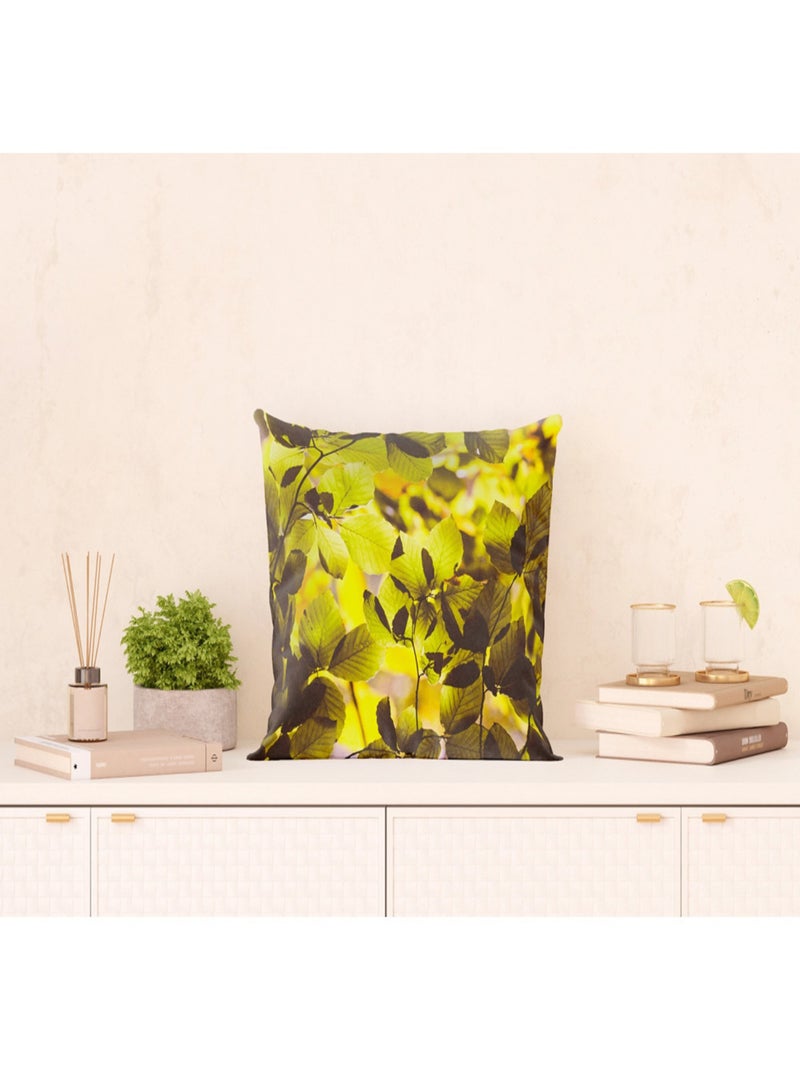 Coussin foret arbre verdure - 45 cm x 45 cm Multicolore - Kiabi