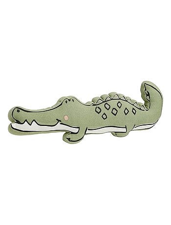 Coussin forme crocodile coton LE ROI DE LA JUNGLE
