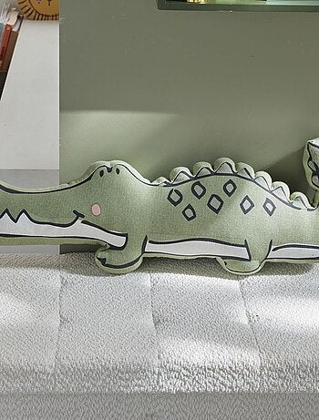 Coussin forme crocodile coton LE ROI DE LA JUNGLE
