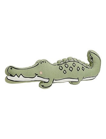 Coussin forme crocodile coton LE ROI DE LA JUNGLE
