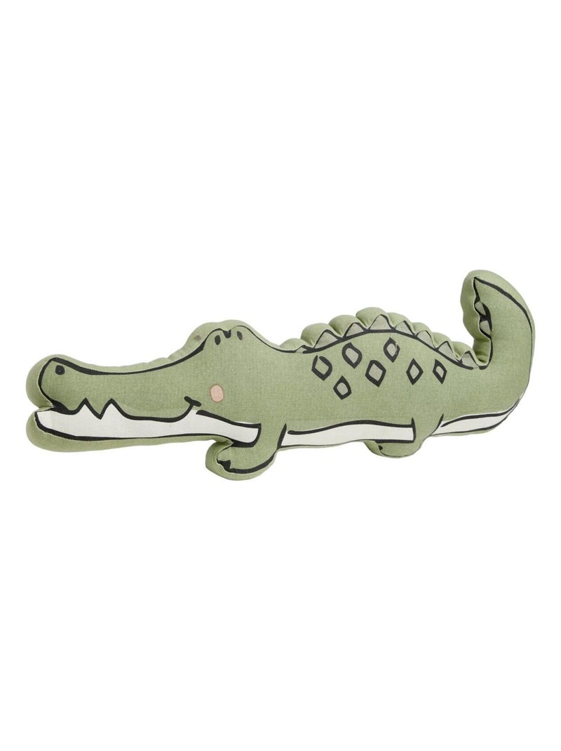 Coussin forme crocodile coton LE ROI DE LA JUNGLE Vert - Kiabi