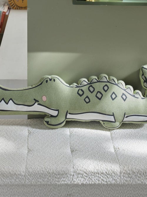 Coussin forme crocodile coton LE ROI DE LA JUNGLE - Kiabi
