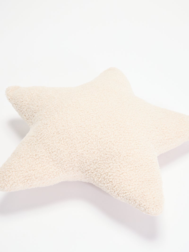 Coussin forme étoile en maille bouclette Beige - Kiabi