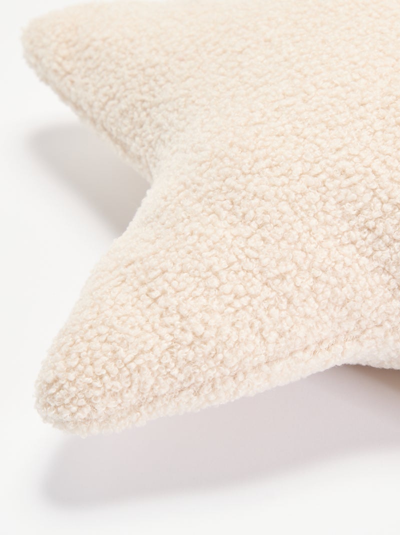 Coussin forme étoile en maille bouclette Beige - Kiabi