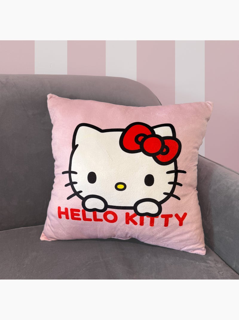Coussin forme imprimé 100% Polyester, HELLO KITTY POIS Rose - Kiabi