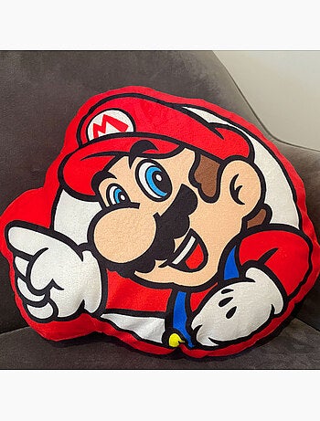 Coussin forme imprimé 100% Polyester, SUPER MARIO LEVEL UP