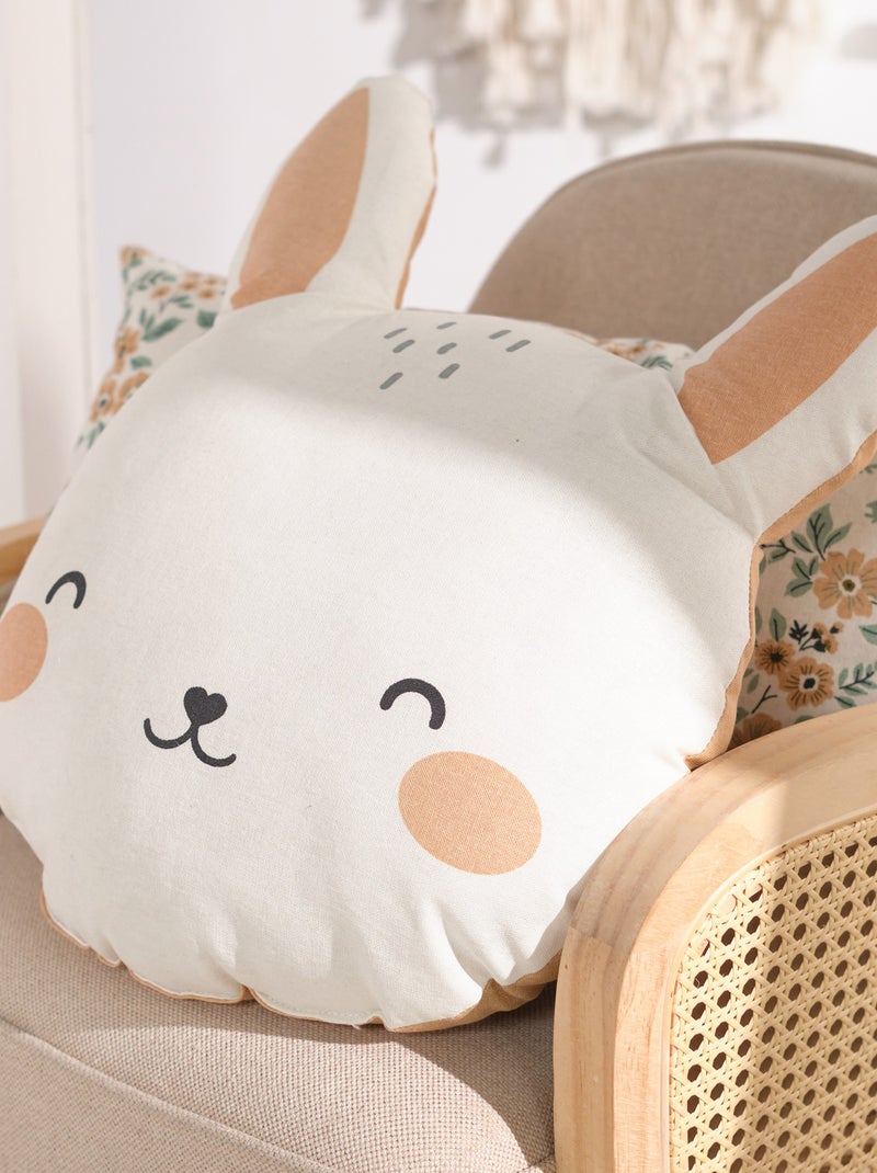Coussin forme lapin Rose/ecru - Kiabi