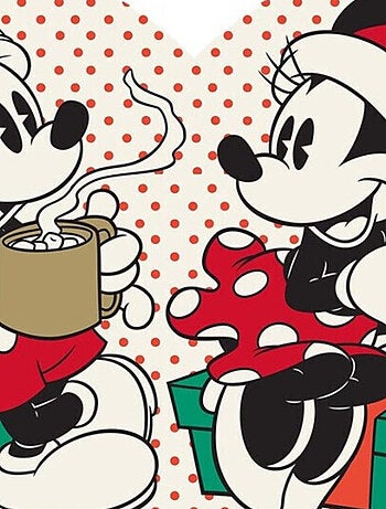 Coussin Forme Mickey et Minnie Noël - 40x40cm