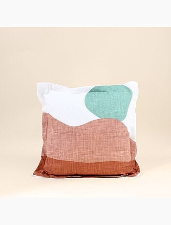 Coussin formes arrondies rouge, vert 40x40cm
