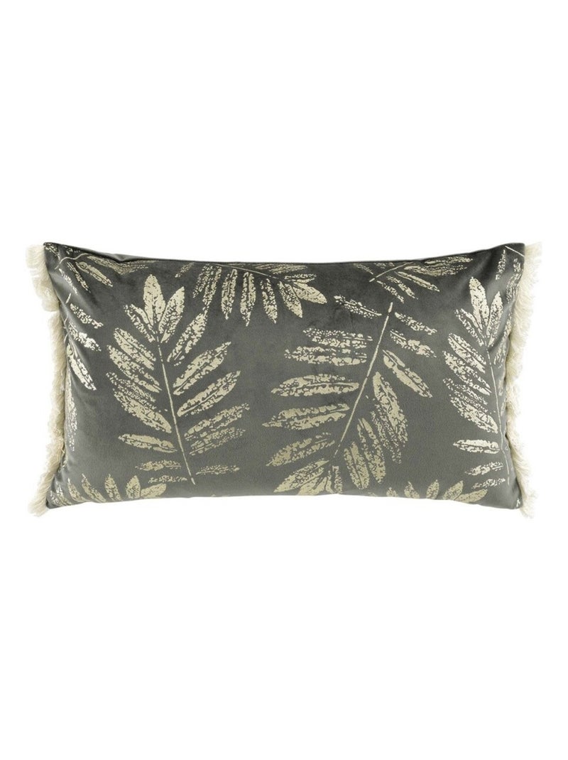 Coussin franges 30x50 cm velours or Adelor anthracite Gris - Kiabi