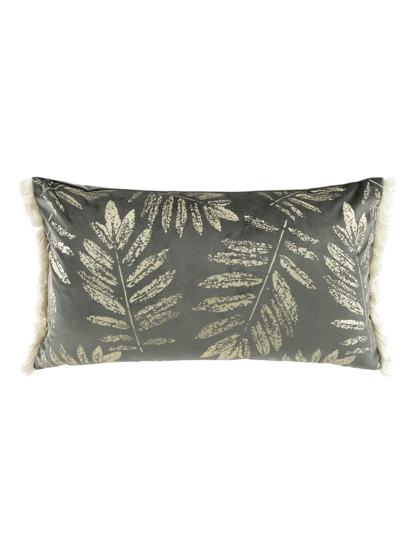 Coussin franges Collection Tropic Adelore gris anthracite - Kiabi
