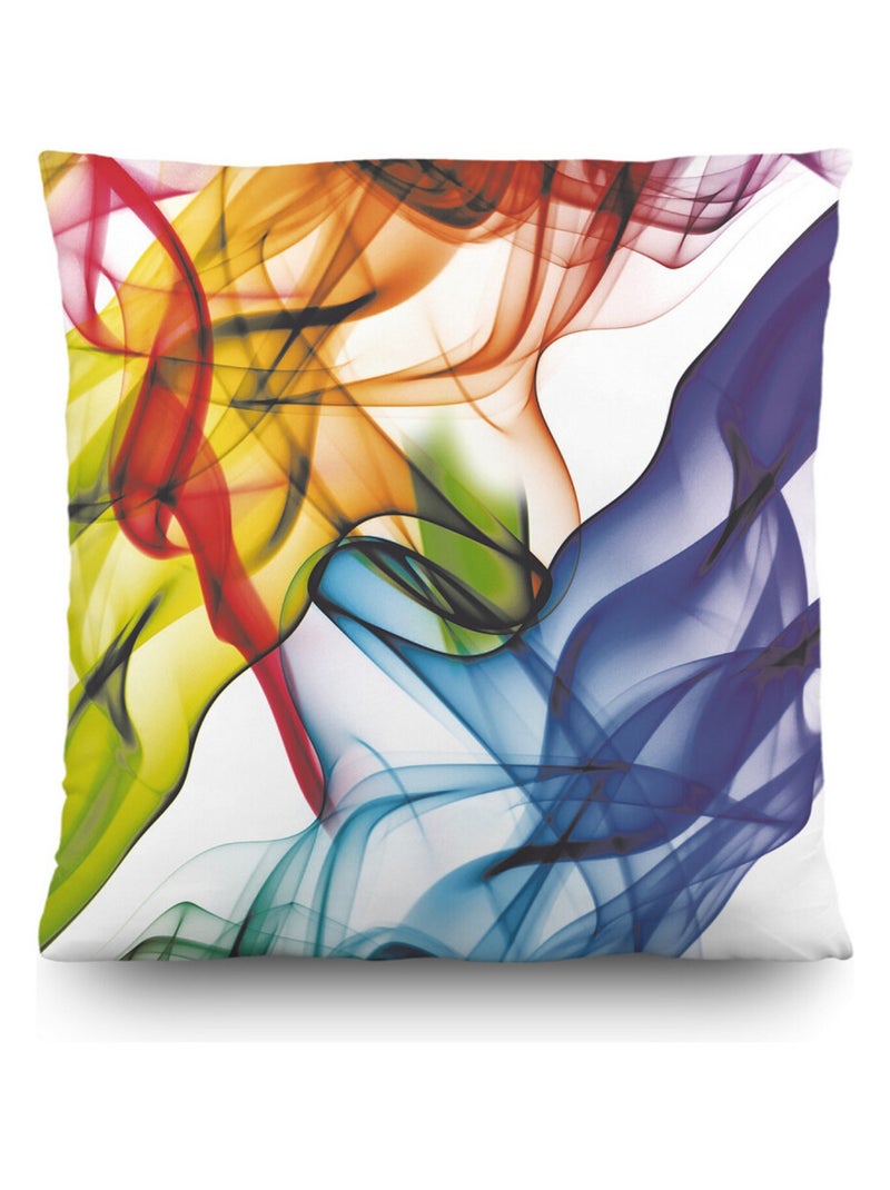 Coussin fumée en couleur tache de peintre - 45 cm x 45 cm Multicolore - Kiabi