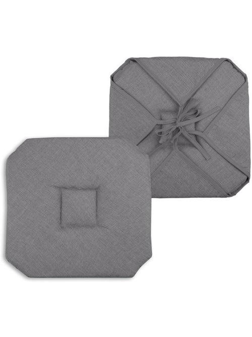 Coussin galette de chaise 4 rabats 40x40cm anthracite chinee - Kiabi