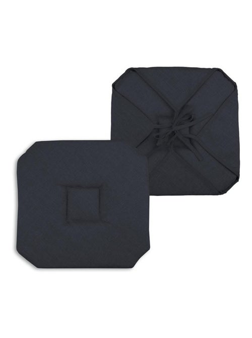 Coussin galette de chaise 4 rabats 40x40cm charbon chinee - Kiabi