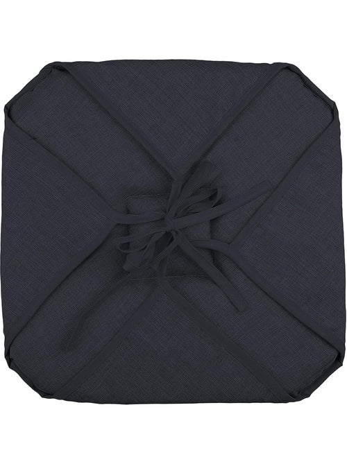 Coussin galette de chaise 4 rabats 40x40cm charbon chinee - Kiabi