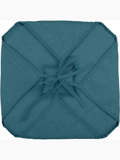 Coussin galette de chaise 4 rabats 40x40cm charbon chinee - Kiabi