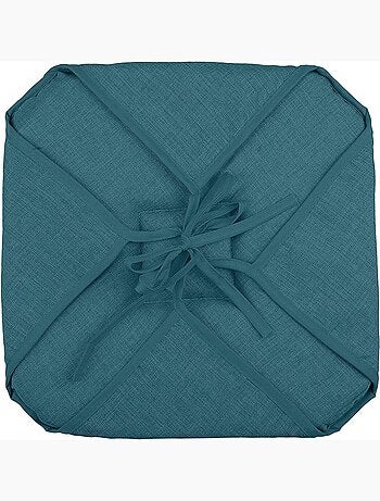 Coussin galette de chaise 4 rabats 40x40cm anthracite chinee