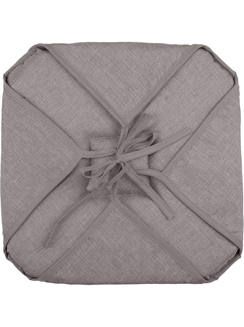Coussin galette de chaise 4 rabats 40x40cm taupe chinee Taupe - Kiabi