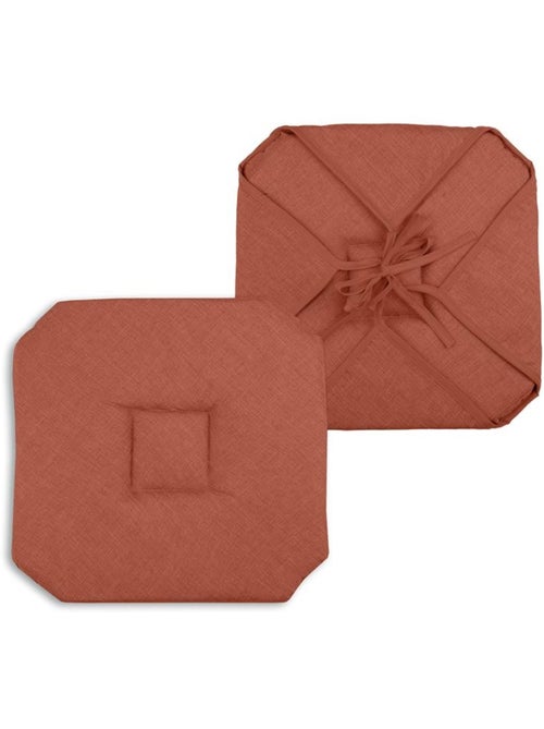 Coussin galette de chaise 4 rabats 40x40cm terracotta chinee - Kiabi
