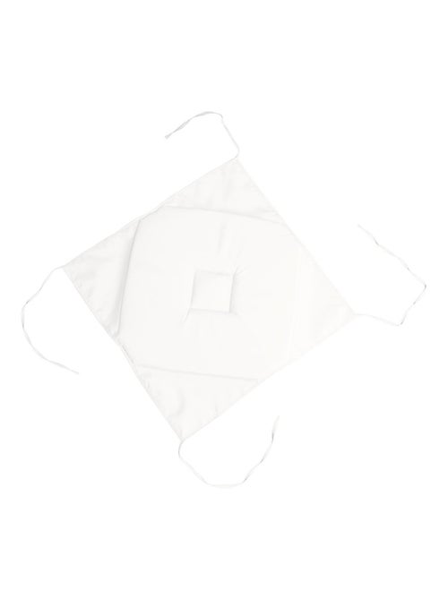 Coussin galette de chaise 4 rabats blanc 40x40cm - Kiabi
