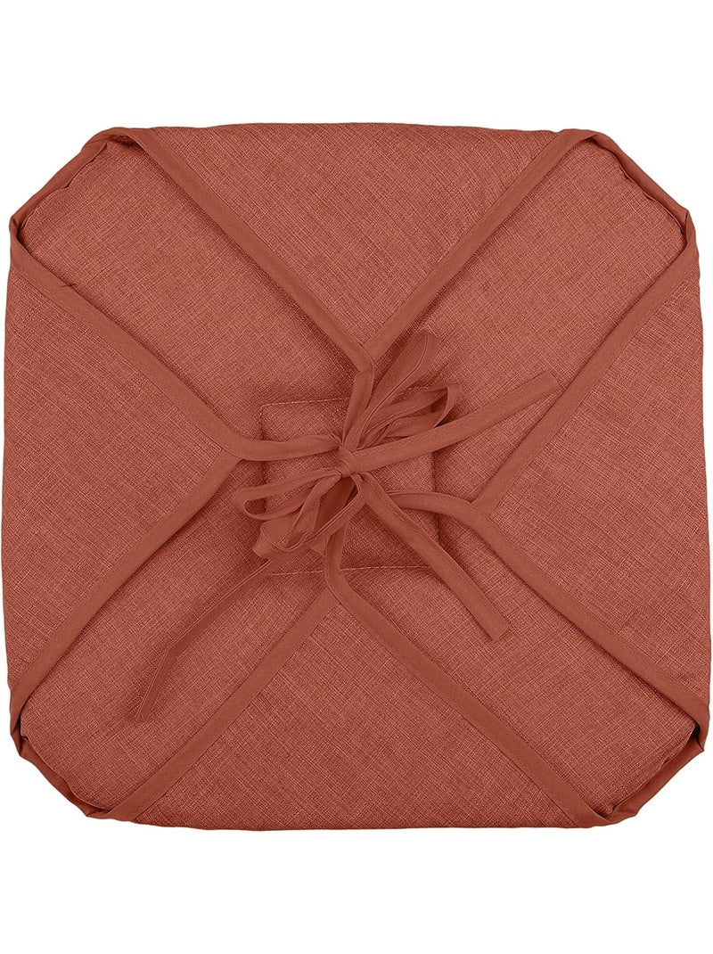 Coussin galette de chaise 4 rabats collection chinee Terracotta - Kiabi