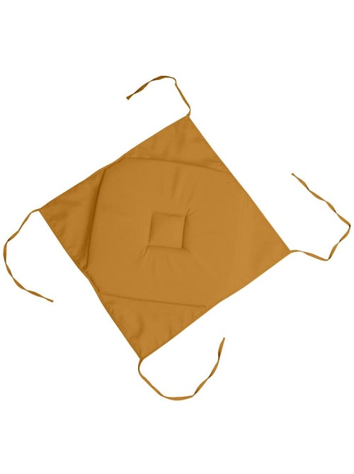 Coussin galette de chaise 4 rabats Curry 40x40cm - Kiabi