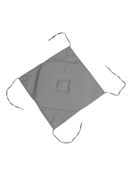 Coussin galette de chaise 4 rabats gris souris 40x40cm - Kiabi